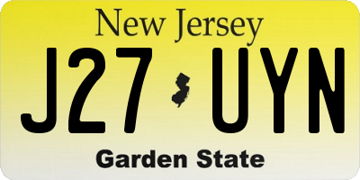 NJ license plate J27UYN