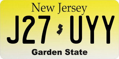 NJ license plate J27UYY