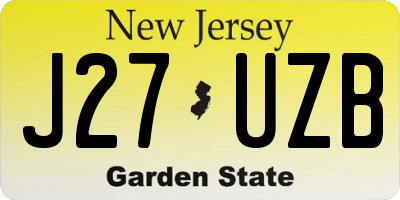 NJ license plate J27UZB