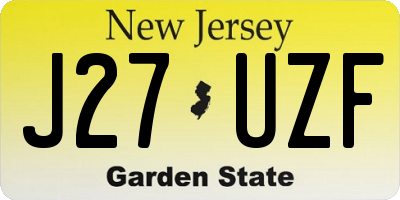 NJ license plate J27UZF