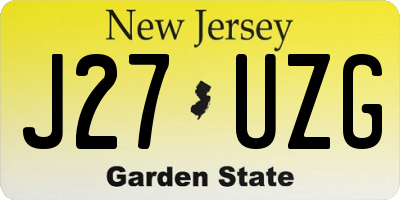 NJ license plate J27UZG