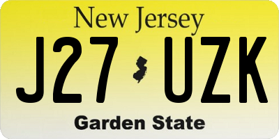 NJ license plate J27UZK