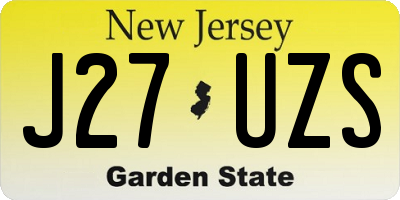 NJ license plate J27UZS
