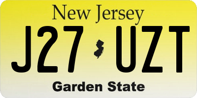 NJ license plate J27UZT