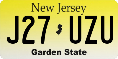 NJ license plate J27UZU