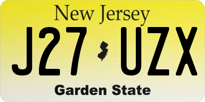 NJ license plate J27UZX