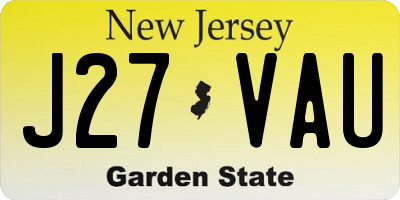 NJ license plate J27VAU