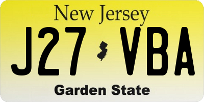 NJ license plate J27VBA
