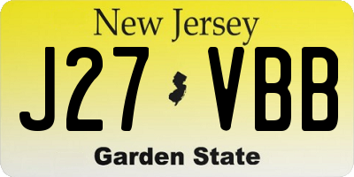 NJ license plate J27VBB