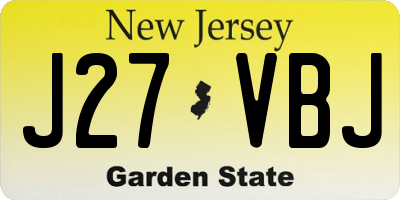 NJ license plate J27VBJ