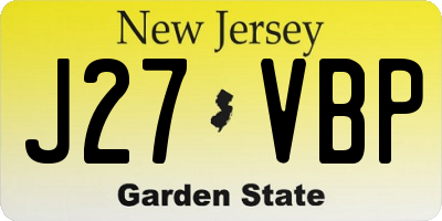 NJ license plate J27VBP