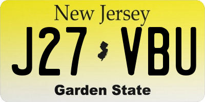 NJ license plate J27VBU
