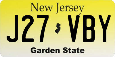NJ license plate J27VBY