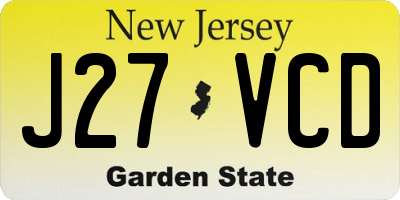 NJ license plate J27VCD