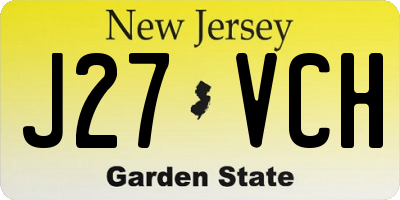 NJ license plate J27VCH