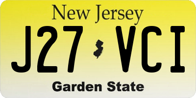 NJ license plate J27VCI