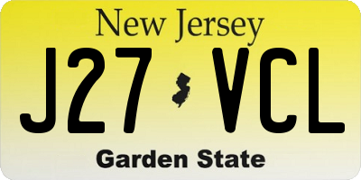 NJ license plate J27VCL