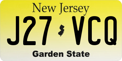 NJ license plate J27VCQ