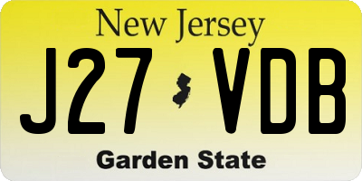 NJ license plate J27VDB