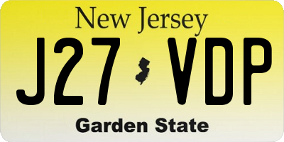 NJ license plate J27VDP