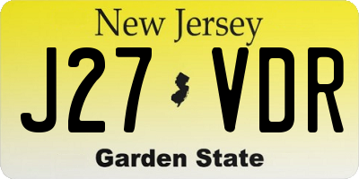 NJ license plate J27VDR