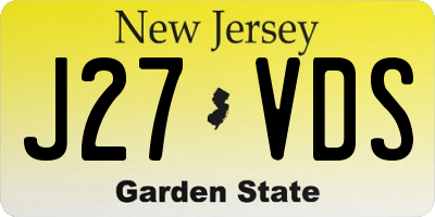 NJ license plate J27VDS