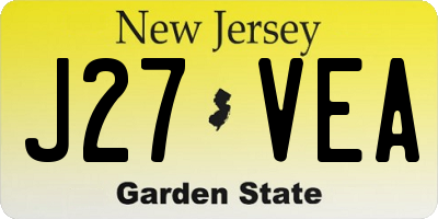 NJ license plate J27VEA