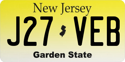 NJ license plate J27VEB