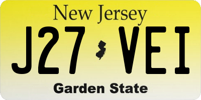 NJ license plate J27VEI