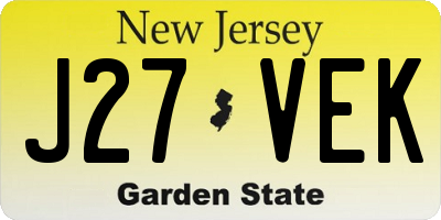 NJ license plate J27VEK