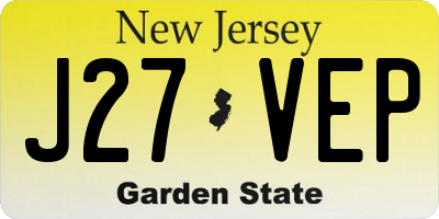 NJ license plate J27VEP