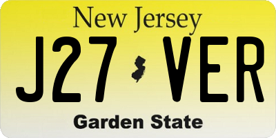 NJ license plate J27VER