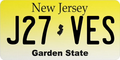 NJ license plate J27VES