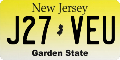NJ license plate J27VEU