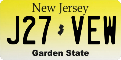 NJ license plate J27VEW