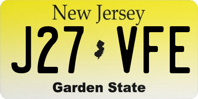 NJ license plate J27VFE