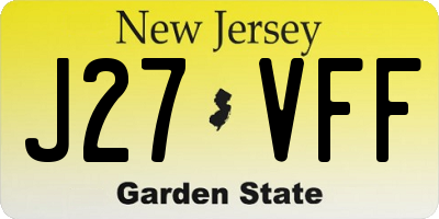 NJ license plate J27VFF