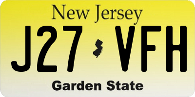 NJ license plate J27VFH