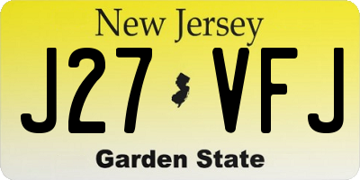 NJ license plate J27VFJ
