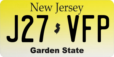 NJ license plate J27VFP