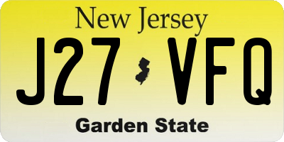 NJ license plate J27VFQ