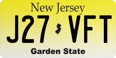 NJ license plate J27VFT