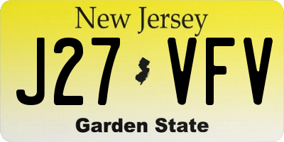 NJ license plate J27VFV