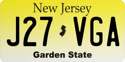 NJ license plate J27VGA