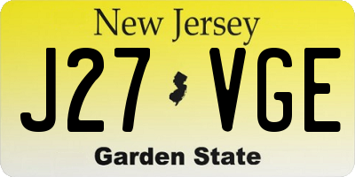 NJ license plate J27VGE