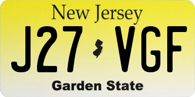 NJ license plate J27VGF