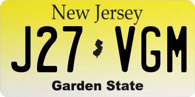 NJ license plate J27VGM