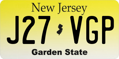 NJ license plate J27VGP