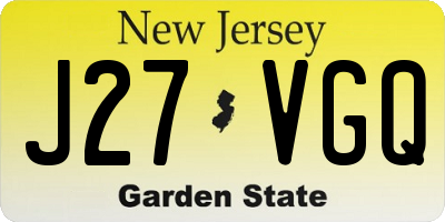 NJ license plate J27VGQ