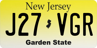 NJ license plate J27VGR